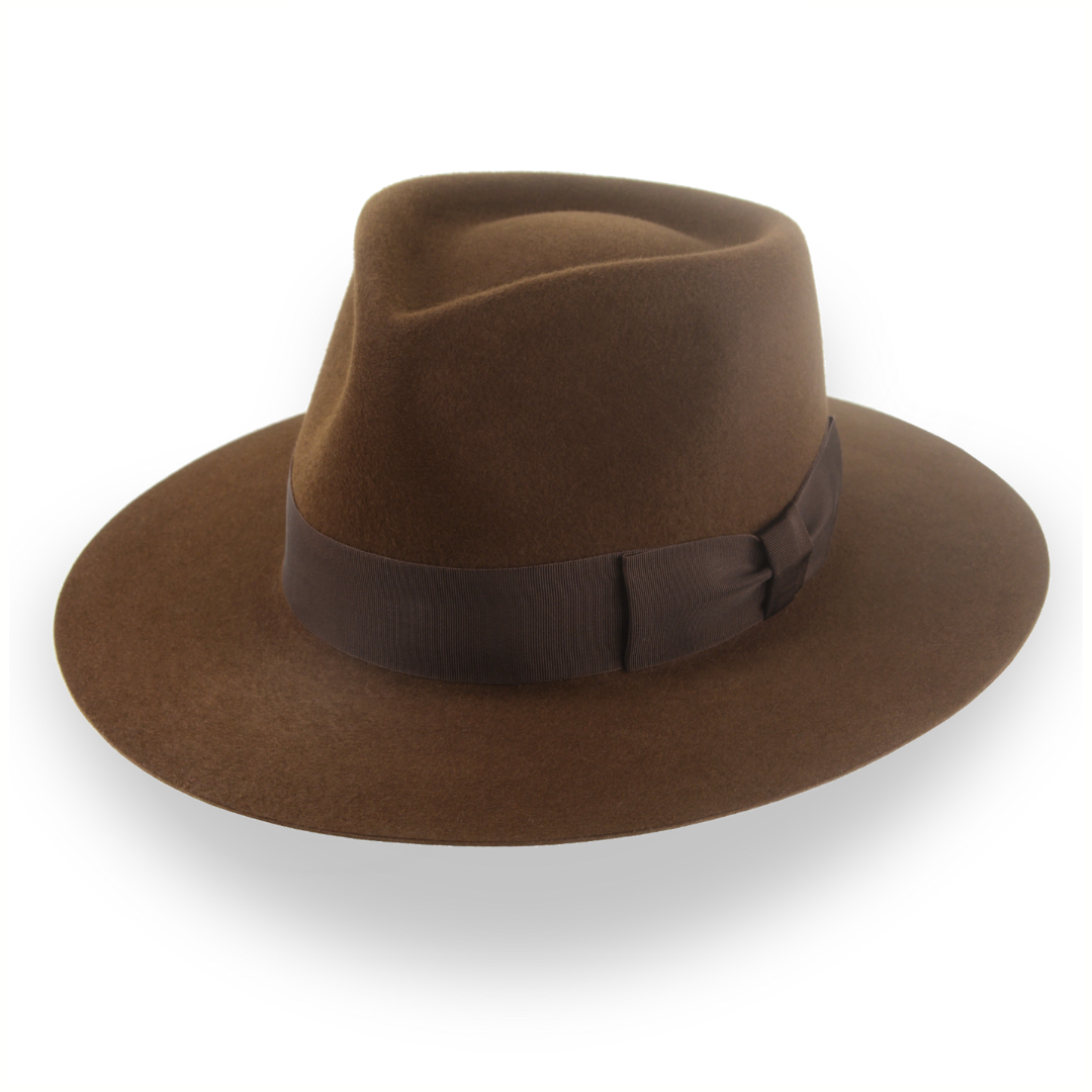 Flat brim fedora hat deals
