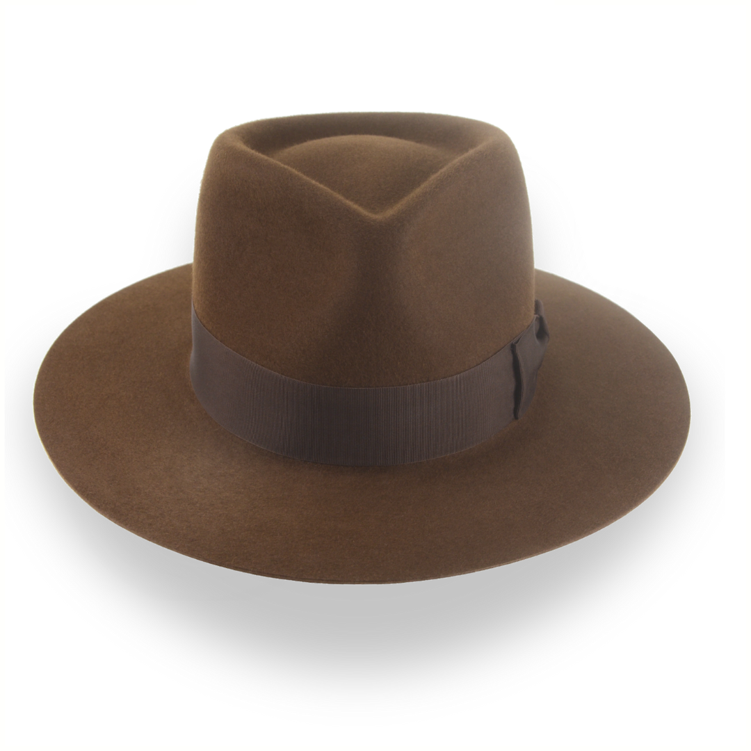 Vintage Brown Fedora firm 100% 2024 wool Life felt hat classic rancher sz XL