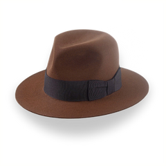 Brown Iconic Young Indiana Jones Fur Felt Fedora Hat | The Voyager