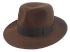 The TEMPLAR | Agnoulita Custom Handmade Hats Agnoulita Hats 1 | Brown, Explorer, Men's Fedora, Rabbit fur felt