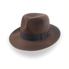 Fedora marrón estilo Indiana Jones en fieltro de piel duradero | El Templar