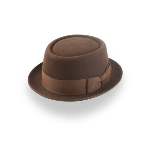 Sombrero marrón para hombre de Porkpie en fieltro de piel Premium | The Soul