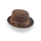 Brown Mens Porkpie Hat in Premium Fur Felt | The Soul - Agnoulita Hats 3 