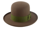 The ROVER | Agnoulita Custom Handmade Hats Agnoulita Hats 6 | Dark Taupe, Men's Fedora, Open Crown, Rabbit fur felt