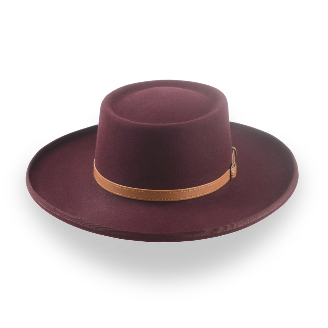 Leather gambler hat - shortened mad hatter buy style!