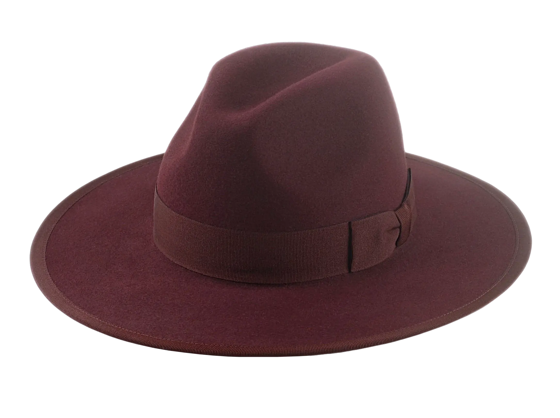 Burgundy Flat Brim Fedora | Agnoulita Hats