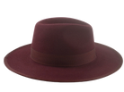 The TAYLOR | Agnoulita Custom Handmade Hats Agnoulita Hats | Burgundy, Center-dent, Rabbit fur felt, Wide Brim Fedora 5