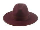 The TAYLOR | Agnoulita Custom Handmade Hats Agnoulita Hats | Burgundy, Center-dent, Rabbit fur felt, Wide Brim Fedora 6
