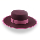 Burgundy Flat Top Wool Felt Hat | The Bolero - Agnoulita Hats 3 