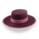 Burgundy Flat Top Wool Felt Hat | The Bolero - Agnoulita Hats 4 