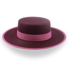 Burgundy Flat Top Wool Felt Hat | The Bolero - Agnoulita Hats 5 