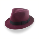 Burgundy Short Brim Trilby Hat in Elegant Beaver Fur Felt | The Verve - Agnoulita 1 