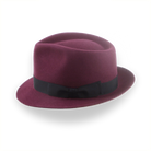 Burgundy Short Brim Trilby Hat in Elegant Beaver Fur Felt | The Verve - Agnoulita Hats 2 