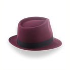 Burgundy Short Brim Trilby Hat in Elegant Beaver Fur Felt | The Verve - Agnoulita Hats 4 