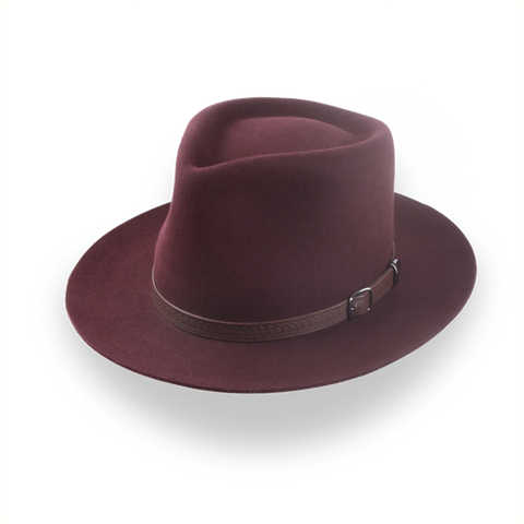 Burgundy Western Fedora in Outback Style | The Compass