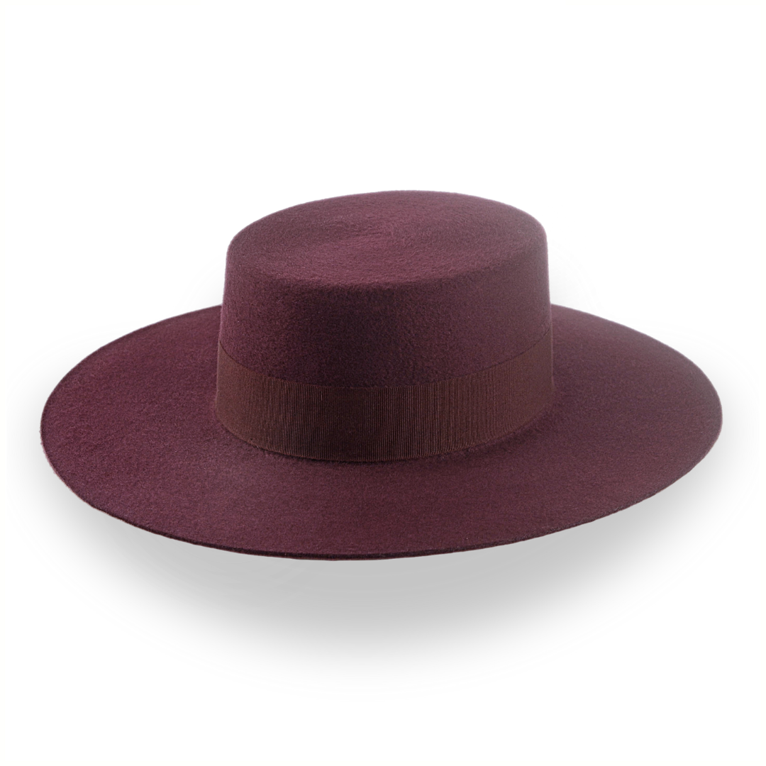 Flat brim wool hat online