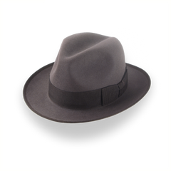 Chapeau Fedora Caribou gris des années 1930 en feutre de fourrure en peluche | The Dogal