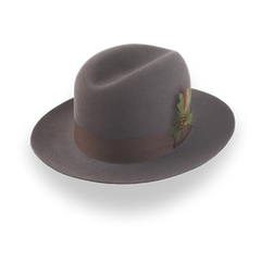 Caribou Grey Klassische Herren Single Crease Fedora in Pelzfilz | Der Tobin