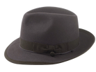 The SEBASTIAN | Agnoulita Custom Handmade Hats Agnoulita Hats 2 | Caribou Grey, Center-dent, Men's Fedora, Rabbit fur felt