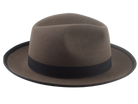 The THIAGO | Agnoulita Custom Handmade Hats Agnoulita Hats 4 | Caribou Grey, Center-dent, Men's Fedora, Rabbit fur felt