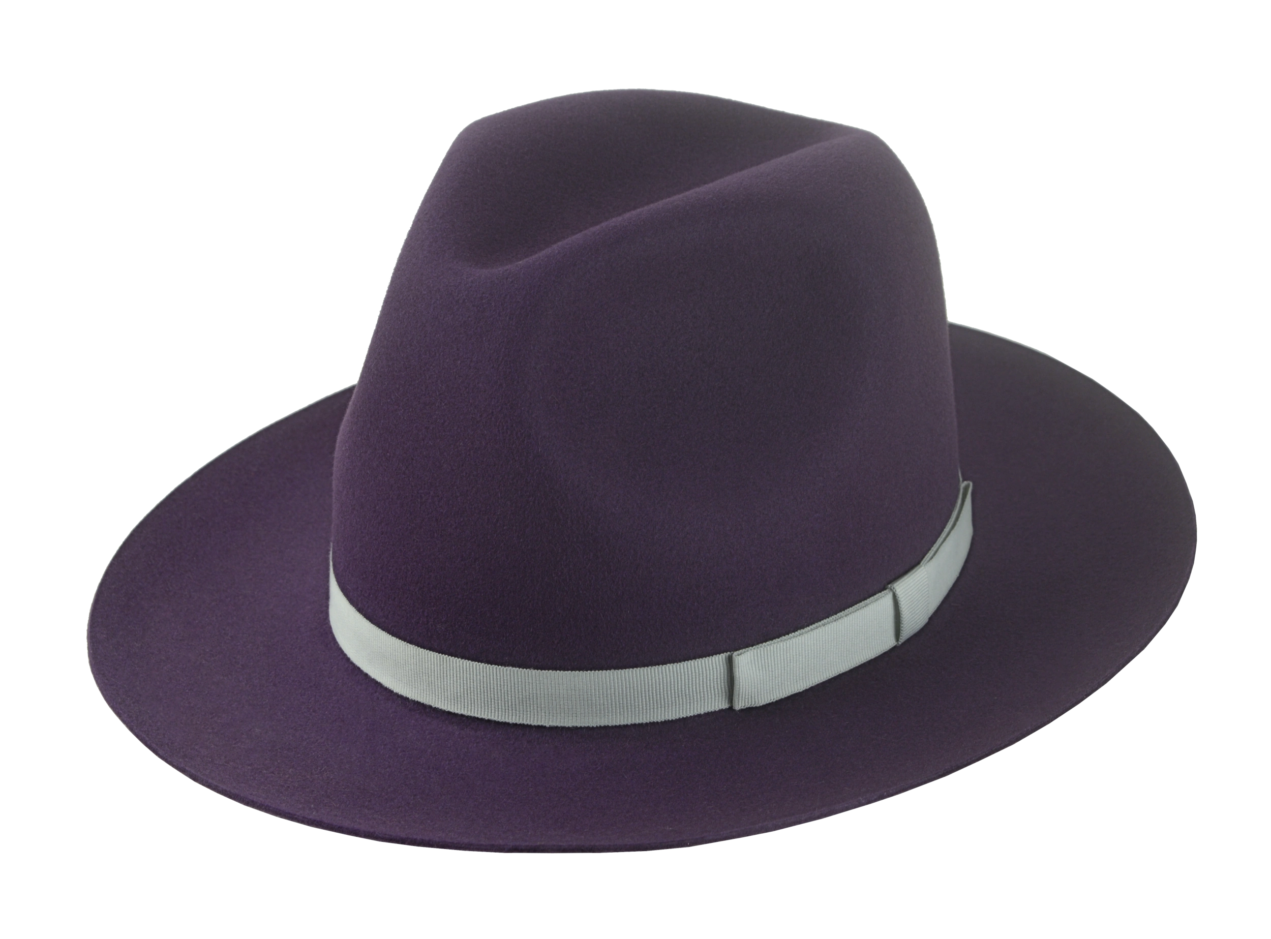 The VETERAN - Beaver Fur Felt Wide Brim Fedora For Men in Plum | Agnoulita Quality Custom Hats  1