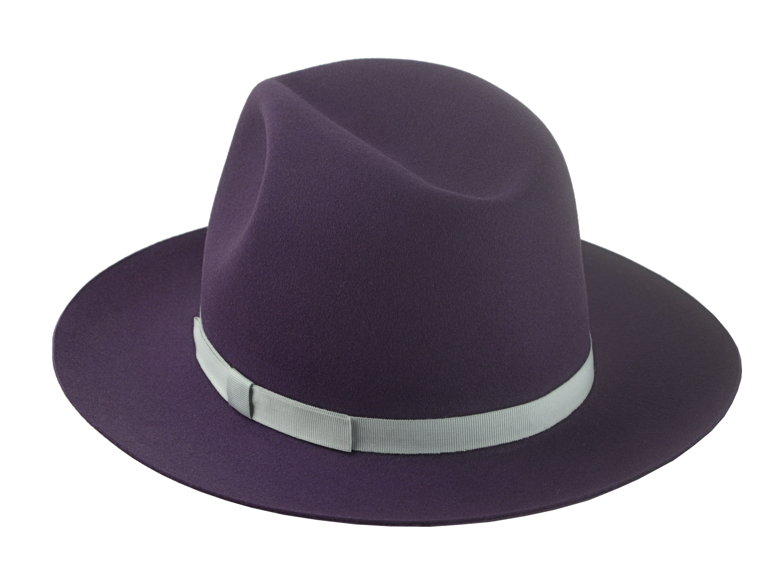 The VETERAN - Beaver Fur Felt Wide Brim Fedora For Men in Plum | Agnoulita Quality Custom Hats   3