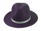 The VETERAN - Beaver Fur Felt Wide Brim Fedora For Men in Plum | Agnoulita Quality Custom Hats  6