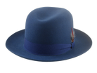 The TOBIN | Agnoulita Custom Handmade Hats Agnoulita Hats 1 | Blue, Men's Fedora, Rabbit fur felt, Single-crease, Yale Blue
