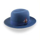 Casual Style Wide Brim Fedora for Men in Blue Fur Felt | The Tobin - Agnoulita Hats 1 