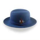 Casual Style Wide Brim Fedora for Men in Blue Fur Felt | The Tobin - Agnoulita Hats 2 