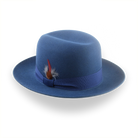 Casual Style Wide Brim Fedora for Men in Blue Fur Felt | The Tobin - Agnoulita Hats 3 