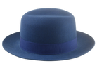 The TOBIN | Agnoulita Custom Handmade Hats Agnoulita Hats 5 | Blue, Men's Fedora, Rabbit fur felt, Single-crease, Yale Blue