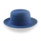 Casual Style Wide Brim Fedora for Men in Blue Fur Felt | The Tobin - Agnoulita Hats 6 