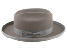 Cattlemans Crease Fedora | The GLOBETROTTER | Custom Handmade Hats Agnoulita Hats 2 | Cattleman, Rabbit fur felt, Sand Grey, Western Style