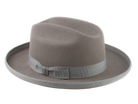 Cattlemans Crease Fedora | The GLOBETROTTER | Custom Handmade Hats Agnoulita Hats 3 | Cattleman, Rabbit fur felt, Sand Grey, Western Style