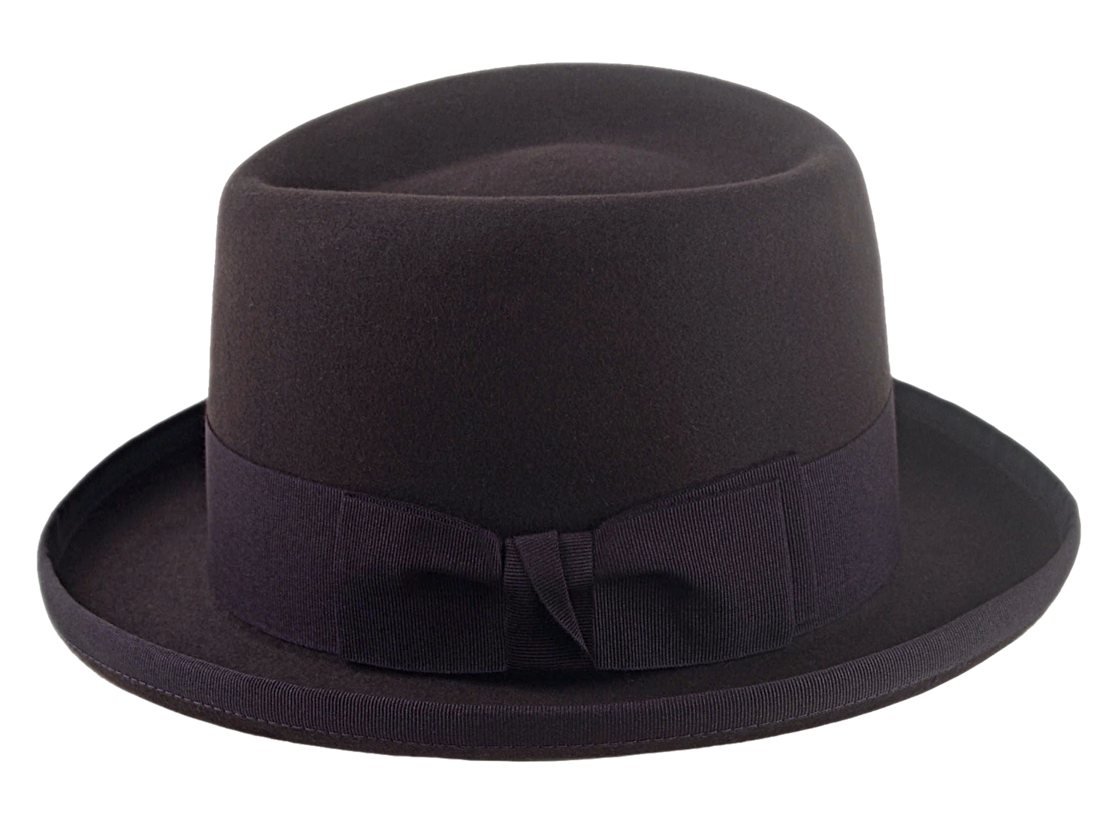 The MARATHON | Agnoulita Custom Handmade Hat Agnoulita Hats 2 | Beaver fur felt, Chocolate, Homburg Fedora, Teardrop