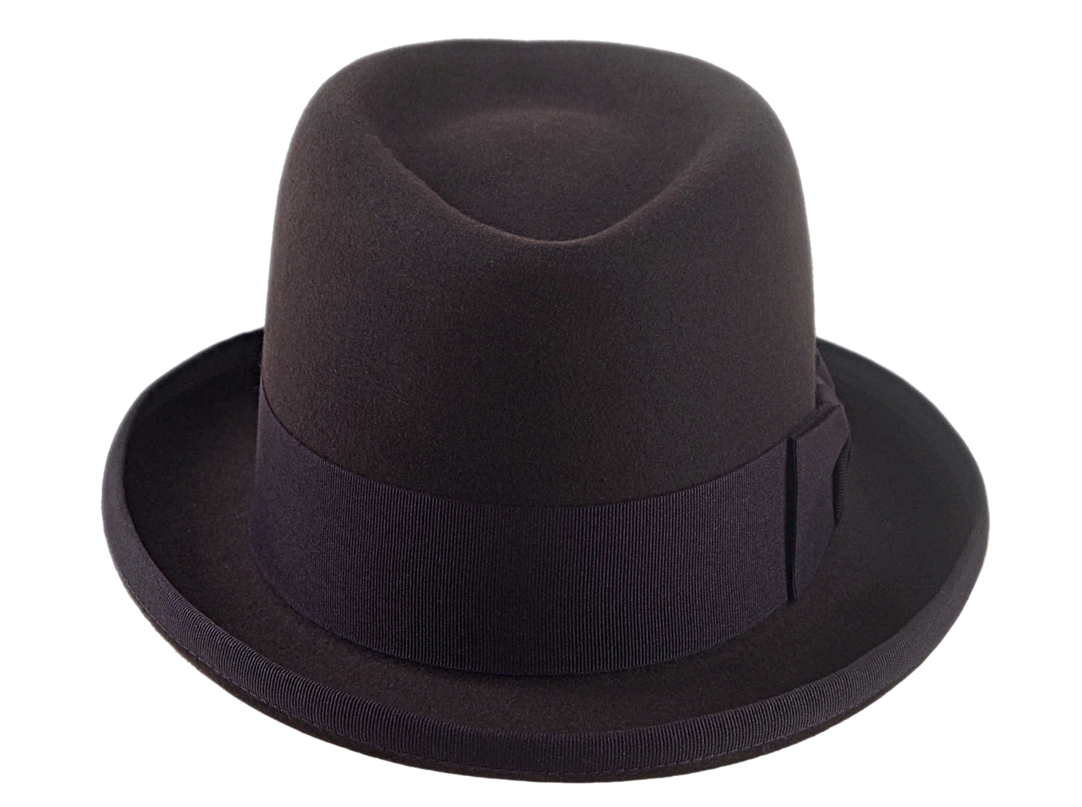 The MARATHON | Agnoulita Custom Handmade Hat Agnoulita Hats 6 | Beaver fur felt, Chocolate, Homburg Fedora, Teardrop