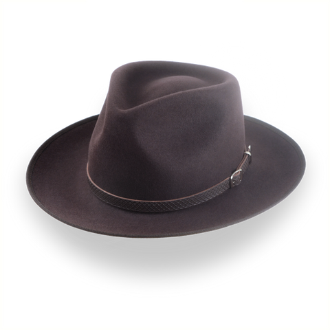 Brun chocolat Western Fedora en feutre de fourrure riche pour homme | The Ulysses