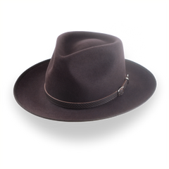 Brun chocolat Western Fedora en feutre de fourrure riche pour homme | The Ulysses