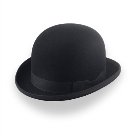 Classic Bowler Hat for Men in Black Fur Felt | The Coke