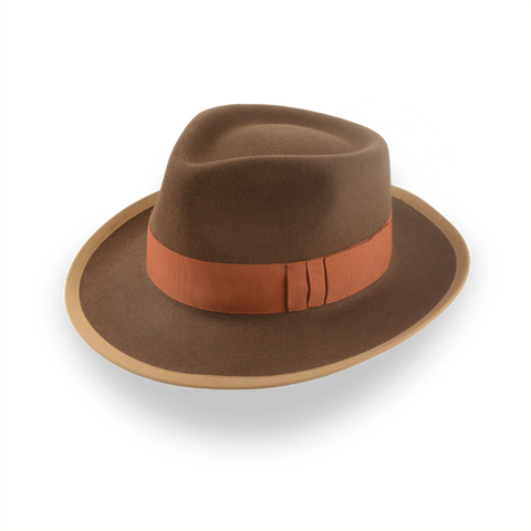 Chapeau Fedora Marron Classique en Feutre Peluche pour Homme | The Pandamator