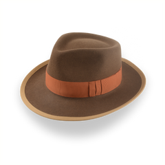 Chapeau Fedora Marron Classique en Feutre Peluche pour Homme | The Pandamator