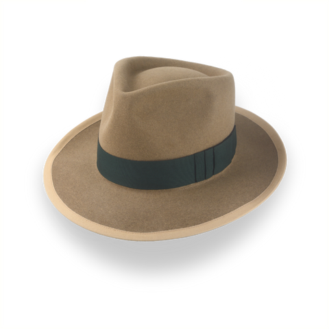 Classic Camel Fedora for Men in Premium Beaver Fur Felt | The Pandamator