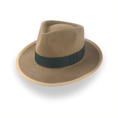 Classic Camel Fedora for Men in Premium Beaver Fur Felt | The Pandamator