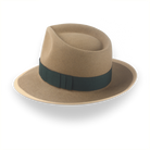 Classic Camel Fedora for Men in Premium Beaver Fur Felt | The Pandamator - Agnoulita Hats 3 