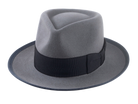 The PATRON | Agnoulita Custom Handmade Hats Agnoulita Hats 1 | Beaver fur felt, Custom Beaver Fedora, Pewter Grey, Teardrop