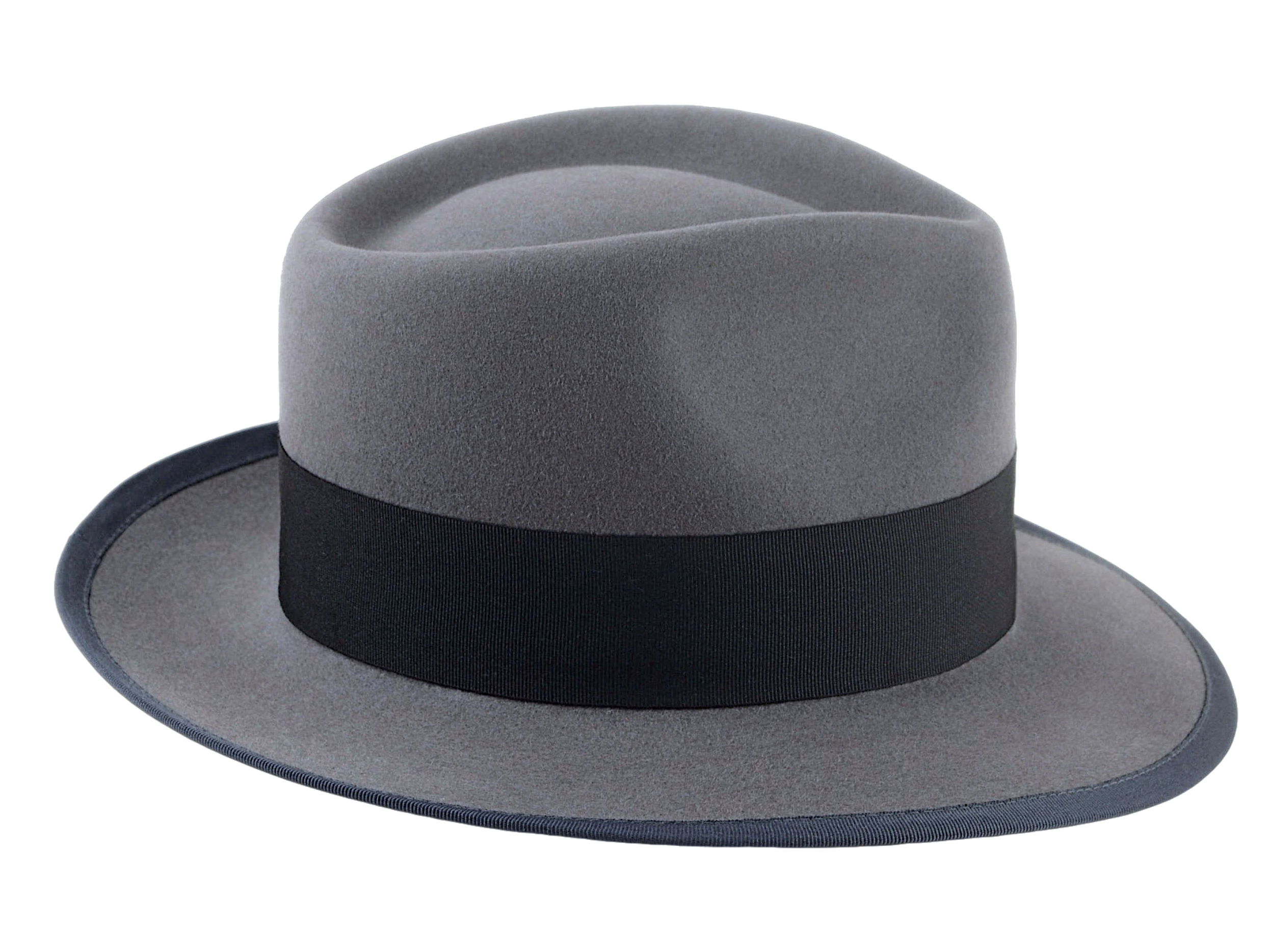 The PATRON | Agnoulita Custom Handmade Hats Agnoulita Hats 5 | Beaver fur felt, Custom Beaver Fedora, Pewter Grey, Teardrop