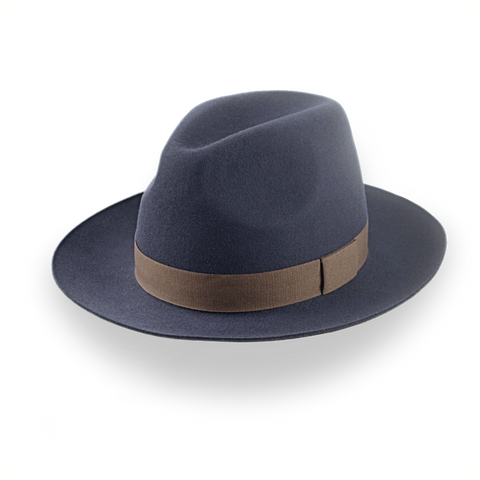 Classic Men's Fedora in Dark Slate Grey Fur Felt | The Senator