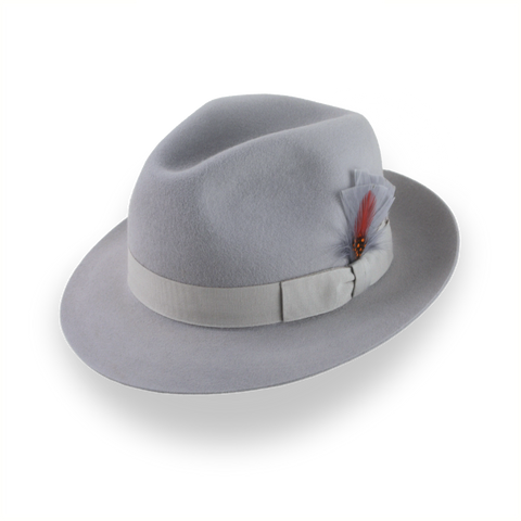 Classic Short Brim Fedora in Light Grey Fur Felt | The Phoenix