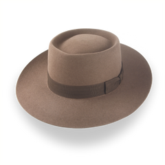 Classic Wide-Brim Porkpie Hat in Premium Beaver Felt | The Oppenheimer